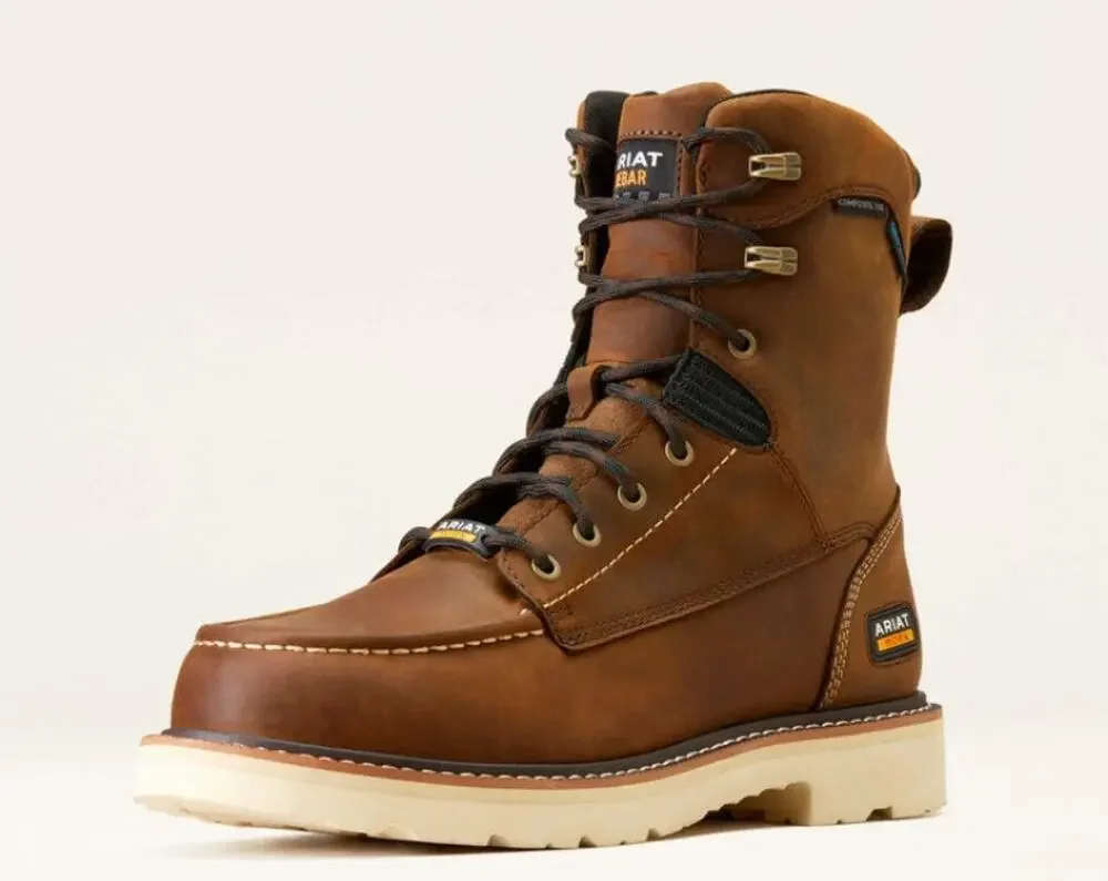 Ariat Rebar Lift 8 H20 Composite toe Men’s Sz 6 distressed brown